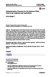 Characterization Theorems for the Quantum White Noise Gross Laplacian and Applications