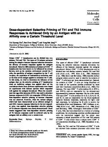 Dose-dependent Selective Priming of Th1 and Th2 Immune Responses Is Achieved Only by an Antigen with an Affinity over a Certain Threshold Level