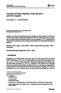 Extension of Pettis integration: Pettis operators and their integrals