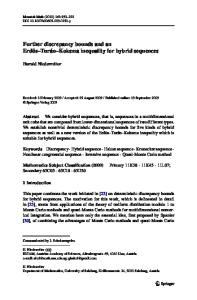 Further discrepancy bounds and an Erdös–Turán–Koksma inequality for hybrid sequences