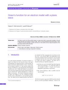 Green’s function for an electron model with a plane wave