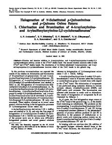 Halogenation of N-Substituted p-Quinonimines and p-Quinone Oxime Esters: I. Chlorination and Bromination of 4-Aroyloxyimino- and Arylsulfonyloxyimino-2,5-cyclohexadienones