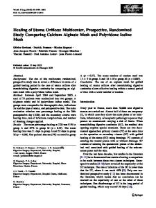 Healing of Stoma Orifices: Multicenter, Prospective, Randomized Study Comparing Calcium Alginate Mesh and Polyvidone Iodine Mesh