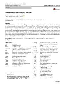 Histones and heart failure in diabetes