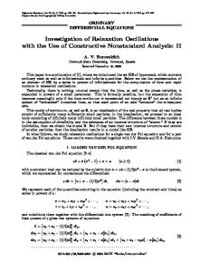 Investigation of Relaxation Oscillations with the Use of Constructive Nonstandard Analysis: II