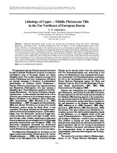 Lithology of upper—Middle pleistocene tills in the Far Northeast of European Russia