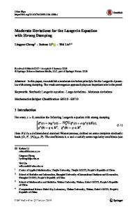 Moderate Deviations for the Langevin Equation with Strong Damping