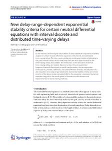 New delay-range-dependent exponential stability criteria for certain neutral differential equations with interval discrete and distributed time-varying delays