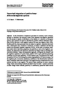 Numerical integration of positive linear differential-algebraic systems