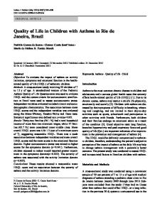 Quality of Life in Children with Asthma in Rio de Janeiro, Brazil