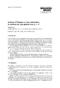 Surfaces d'Enriques et une construction de surfaces de type général avecp  g =0