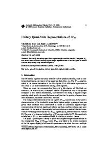 Unitary Quasi-finite Representations of W∞