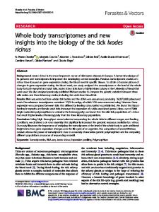 Whole body transcriptomes and new insights into the biology of the tick Ixodes ricinus