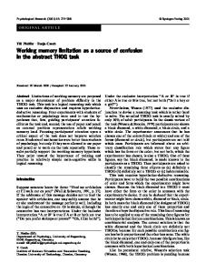 Working memory limitation as a source of confusion in the abstract THOG task